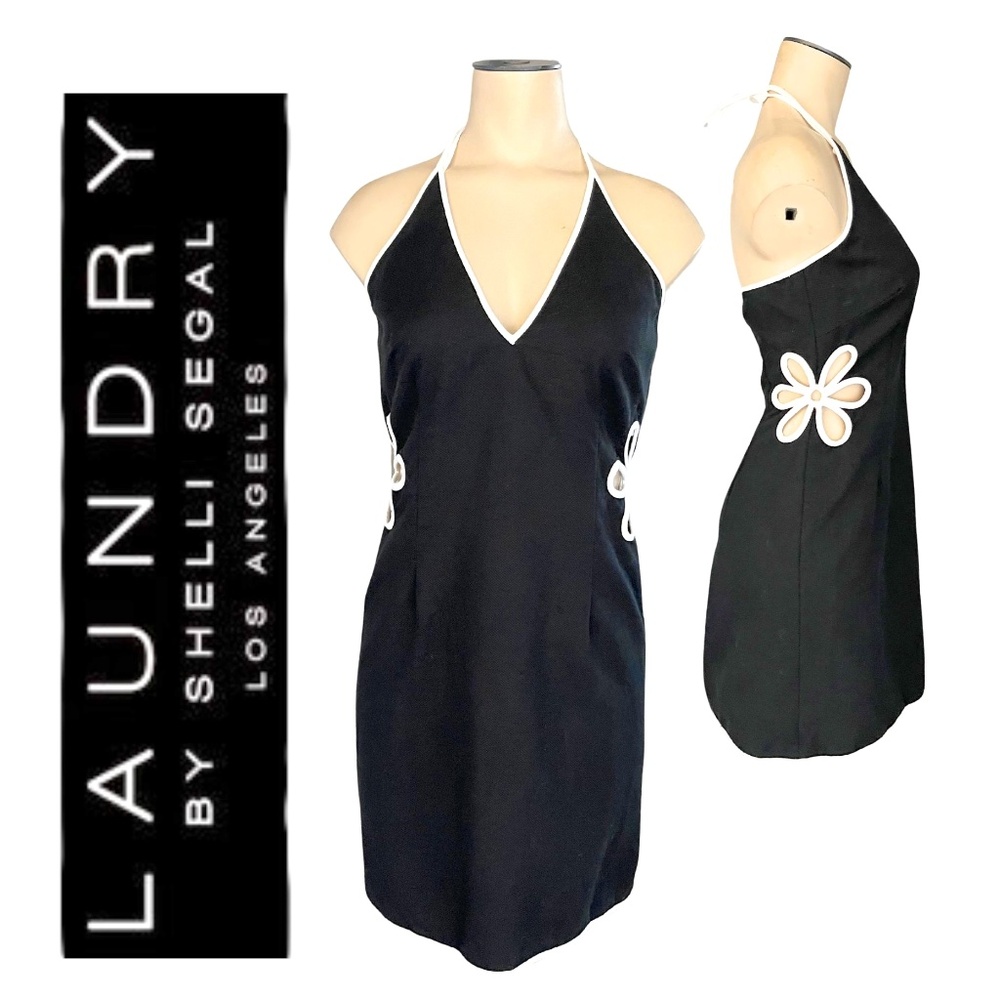 EUC Laundry by Shelli Segal Misses' Cotton Pique Halter Dress // Size 2
